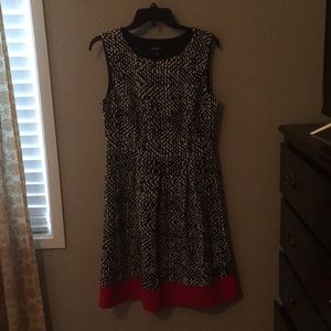 B&W patterned with red block Alyx dress, size 10